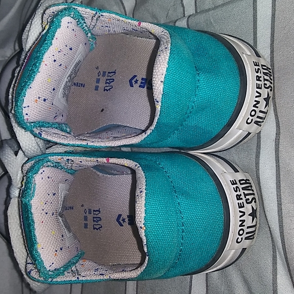 Junior Size Aqua Spots Converse - Picture 8 of 10